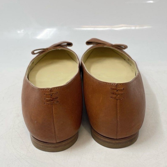 $425 Sarah Flit Ballet Flats Natalie Brown Leather Meghan Markle Sz 37 size 7 - Picture 6 of 11